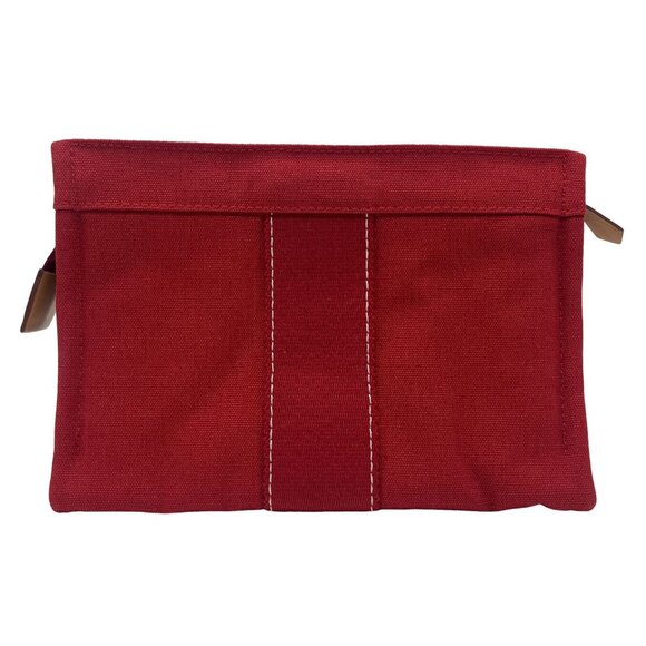 Authentic HERMES Douville Pouch Red Cotton #36635392 - Picture 4 of 12